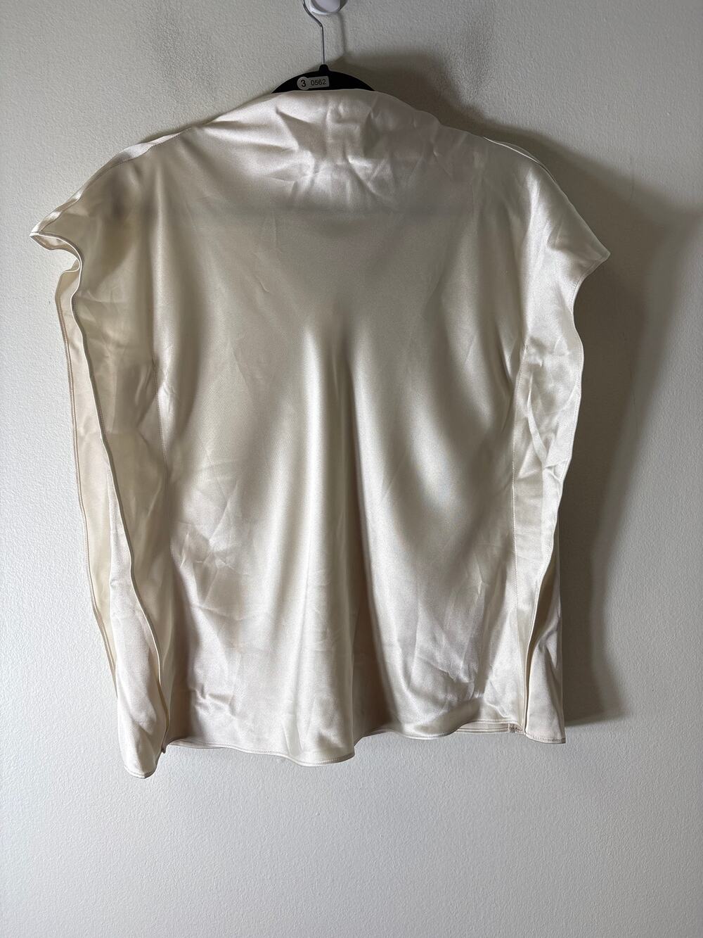 Tanya Taylor Champagne Cap Sleeve "Satin" Shirt Sz M